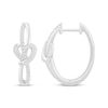 Thumbnail Image 1 of Diamond Heart Loop Hoop Earrings 1/5 ct tw Sterling Silver