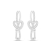 Thumbnail Image 2 of Diamond Heart Loop Hoop Earrings 1/5 ct tw Sterling Silver