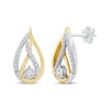 Thumbnail Image 0 of Love Ignited Diamond Flame Stud Earrings 1/5 ct tw Sterling Silver & 10K Yellow Gold