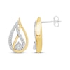 Thumbnail Image 2 of Love Ignited Diamond Flame Stud Earrings 1/5 ct tw Sterling Silver & 10K Yellow Gold