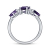 Thumbnail Image 2 of Oval and Pear-Cut Amethyst, White Topaz Ring Sterling Silver