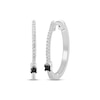 Thumbnail Image 1 of Black & White Diamond Hoop Earrings 1/10 ct tw Sterling Silver