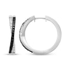 Thumbnail Image 3 of White & Black Diamond Crossover Hoop Earrings 1/10 ct tw Sterling Silver