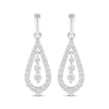 Thumbnail Image 2 of Diamond Three-Stone Teardrop Dangle Earrings 1/2 ct tw 10K White Gold