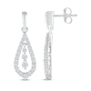 Thumbnail Image 3 of Diamond Three-Stone Teardrop Dangle Earrings 1/2 ct tw 10K White Gold