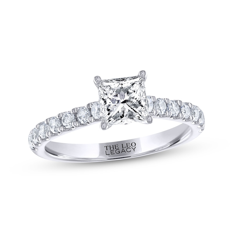 THE LEO Legacy Lab-Created Diamond Princess-Cut Engagement Ring 1-3/8 ct tw 14K White Gold