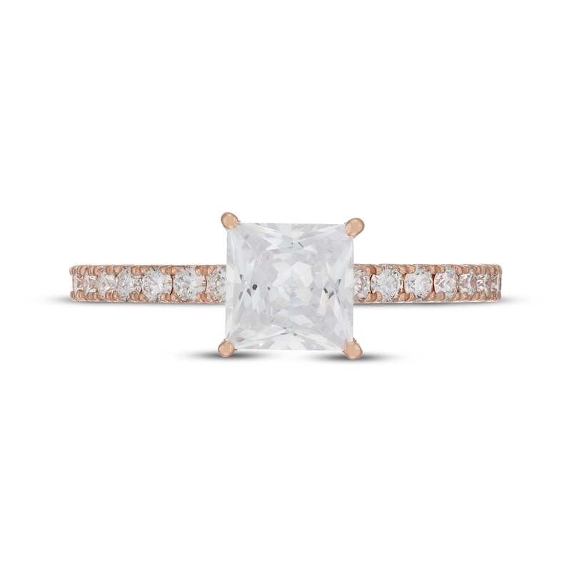 Main Image 3 of Neil Lane Artistry Princess-Cut Lab-Grown Diamond Engagement Ring 2 ct tw 14K Rose Gold