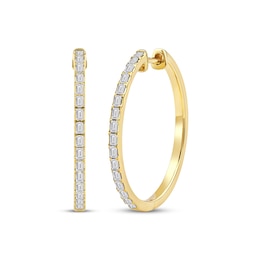 Baguette-Cut Diamond Hoop Earrings 1/2 ct tw 10K Yellow Gold