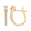 Thumbnail Image 3 of Baguette & Round-Cut Diamond Hoop Earrings 3/8 ct tw 10K Yellow Gold