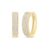 Thumbnail Image 1 of Diamond Pavé Hoop Earrings 3/8 ct tw 10K Yellow Gold