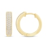 Thumbnail Image 3 of Diamond Pavé Hoop Earrings 3/8 ct tw 10K Yellow Gold