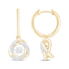 Thumbnail Image 1 of Unstoppable Love Diamond Knot Dangle Hoop Earrings 1/4 ct tw 10K Yellow Gold