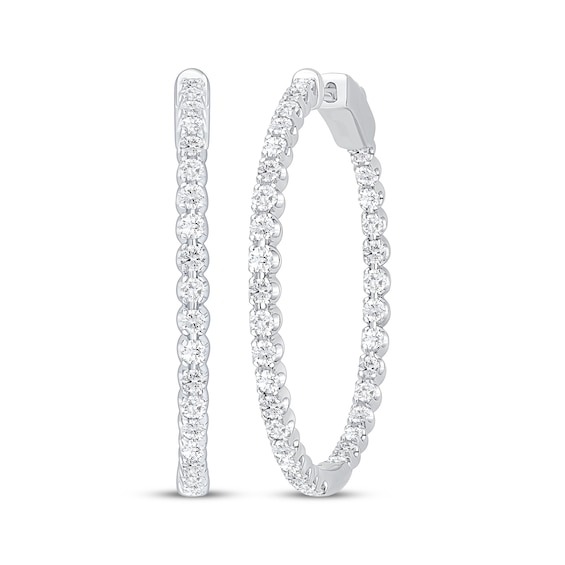 Diamond Inside-Out Hoop Earrings 2 ct tw 10K White Gold
