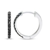 Thumbnail Image 2 of Black Diamond Hoop Earrings 1/4 ct tw 10K White Gold