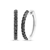 Thumbnail Image 1 of Black Diamond Hoop Earrings 1/2 ct tw 10K White Gold