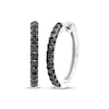 Thumbnail Image 1 of Black Diamond Hoop Earrings 1 ct tw 10K White Gold