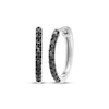 Thumbnail Image 1 of Black Diamond Hoop Earrings 1/10 ct tw 10K White Gold