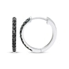 Thumbnail Image 3 of Black Diamond Hoop Earrings 1/10 ct tw 10K White Gold