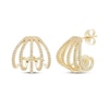 Thumbnail Image 1 of Diamond Split Multi-RowJ-Hoop Earrings 1/3 ct tw 10K Yellow Gold