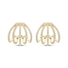 Thumbnail Image 2 of Diamond Split Multi-RowJ-Hoop Earrings 1/3 ct tw 10K Yellow Gold