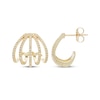 Thumbnail Image 3 of Diamond Split Multi-RowJ-Hoop Earrings 1/3 ct tw 10K Yellow Gold