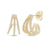 Thumbnail Image 1 of Diamond Split Three-Row J-Hoop Earrings 1/6 ct tw 10K Yellow Gold