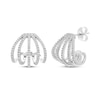 Thumbnail Image 1 of Diamond Split Multi-RowJ-Hoop Earrings 1/3 ct tw 10K White Gold