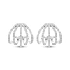 Thumbnail Image 2 of Diamond Split Multi-RowJ-Hoop Earrings 1/3 ct tw 10K White Gold