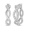 Thumbnail Image 1 of Diamond Twist Hoop Earrings 1/2 ct tw 10K White Gold