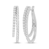 Thumbnail Image 1 of Diamond Double-Row Hoop Earrings 1/6 ct tw 10K White Gold