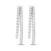 Thumbnail Image 2 of Diamond Double-Row Hoop Earrings 1/6 ct tw 10K White Gold