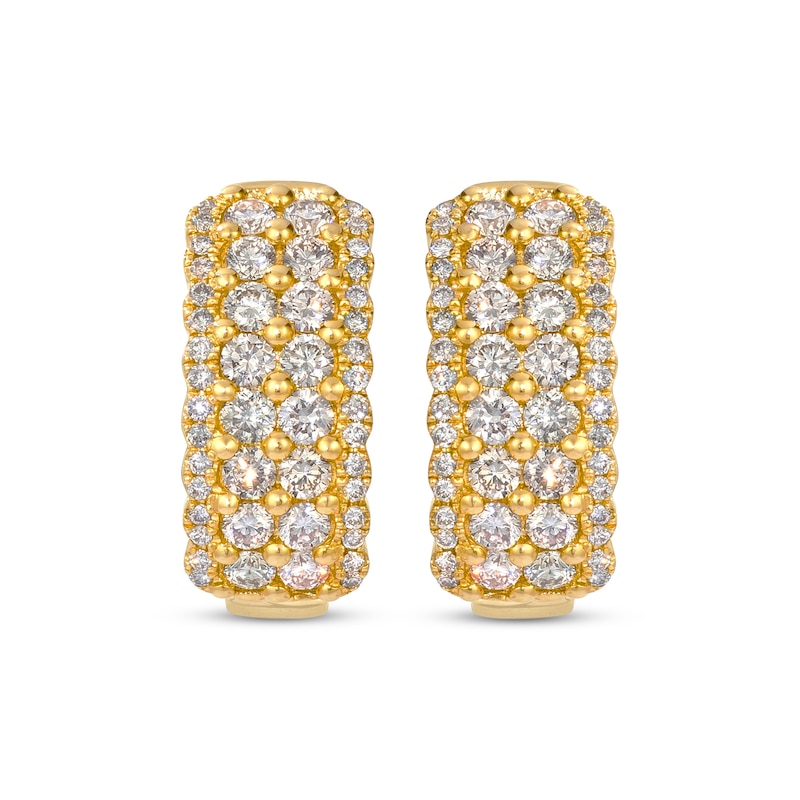 Le Vian Diamond Four-Row Hoop Earrings 1-1/2 ct tw 14K Honey Gold