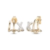 Thumbnail Image 1 of Diamond &quot;X&quot; Mini J-Hoop Earrings 1/10 ct tw 10K Yellow Gold