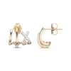 Thumbnail Image 3 of Diamond &quot;X&quot; Mini J-Hoop Earrings 1/10 ct tw 10K Yellow Gold