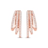 Thumbnail Image 2 of Diamond Three-Row Staggered Huggie Hoop Earrings 1/4 ct tw 10K Rose Gold