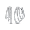 Thumbnail Image 1 of Diamond Three-Row Staggered Huggie Hoop Earrings 1/4 ct tw 10K White Gold