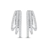 Thumbnail Image 2 of Diamond Three-Row Staggered Huggie Hoop Earrings 1/4 ct tw 10K White Gold