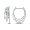 Thumbnail Image 3 of Diamond Three-Row Staggered Huggie Hoop Earrings 1/4 ct tw 10K White Gold