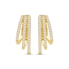 Thumbnail Image 2 of Diamond Three-Row Staggered Huggie Hoop Earrings 1/4 ct tw 10K Yellow Gold