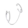 Thumbnail Image 1 of Diamond Huggie Hoop Cuff Earrings 1/4 ct tw 10K White Gold