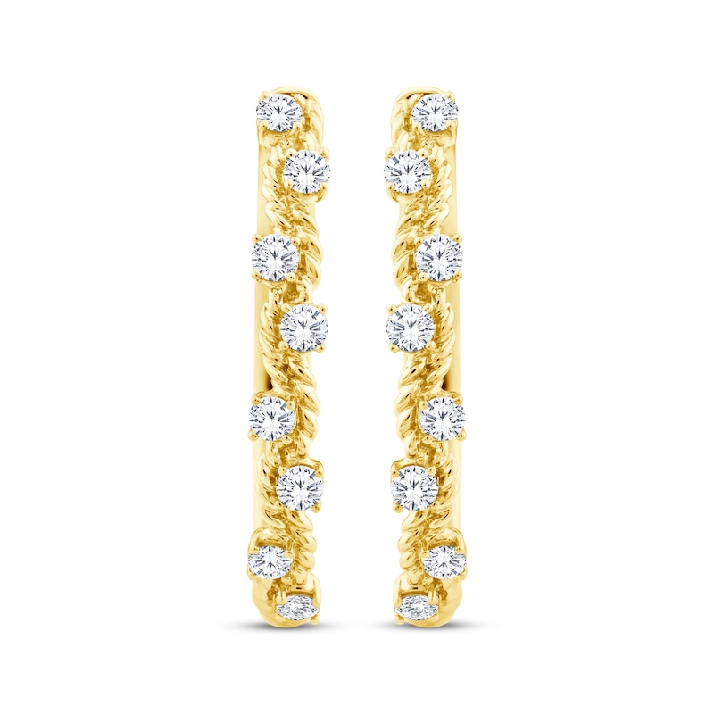 Threads of Love Diamond Curvy Hoop Earrings 1/2 ct tw 10K Yellow Gold | Kay