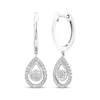 Thumbnail Image 1 of Threads of Love Diamond Teardrop Dangle Hoop Earrings 1/5 ct tw Sterling Silver