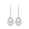 Thumbnail Image 2 of Threads of Love Diamond Teardrop Dangle Hoop Earrings 1/5 ct tw Sterling Silver