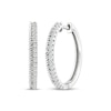 Thumbnail Image 1 of Threads of Love Diamond Hoop Earrings 1/4 ct tw 10K White Gold