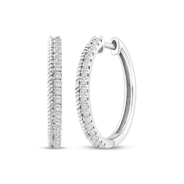 Threads of Love Diamond Hoop Earrings 1/4 ct tw 10K White Gold