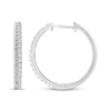 Thumbnail Image 3 of Threads of Love Diamond Hoop Earrings 1/4 ct tw 10K White Gold