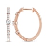 Thumbnail Image 3 of Memories, Moments, Magic Diamond Three-Stone Hoop Earrings 1/2 ct tw 10K Rose Gold