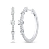 Thumbnail Image 1 of Memories, Moments, Magic Diamond Three-Stone Hoop Earrings 1/2 ct tw 10K White Gold