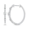 Thumbnail Image 3 of Memories, Moments, Magic Diamond Three-Stone Hoop Earrings 1/2 ct tw 10K White Gold