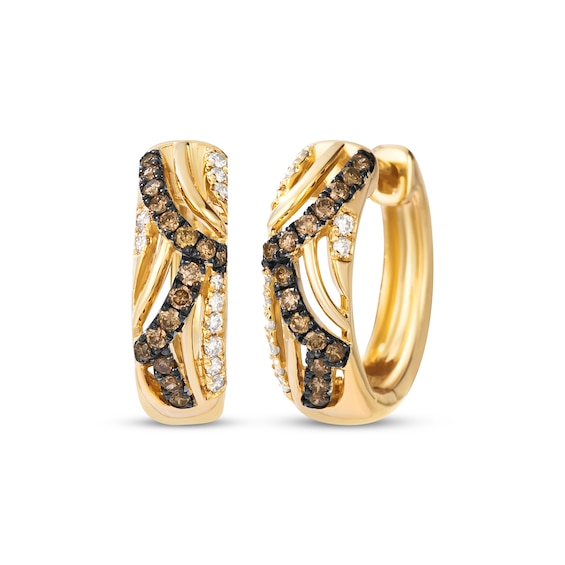 Le Vian Diamond Hoop Earrings 3/8 ct tw 14K Honey Gold